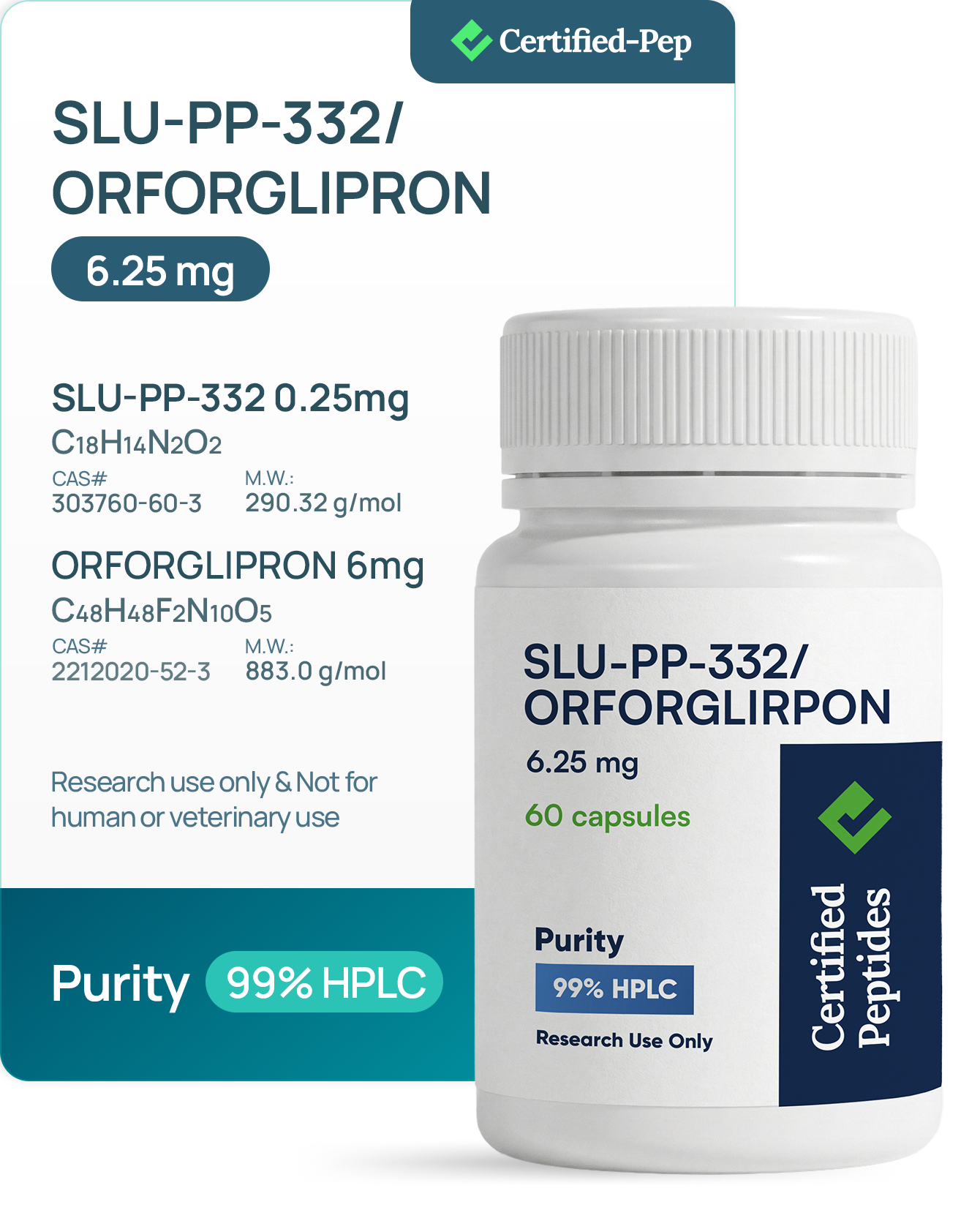 0d64b13396fbe5a843e61bf34bda8371142d328d SLU-PP-332 250MCG /ORFORGLIPRON 6MG 60 Capsules