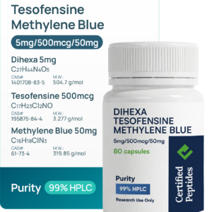 82f5a76bb7b6636afdecd1ff882133ee621686ea DIHEXA /TESOFENSINE /METHYLENE BLUE 5/0.5/50MG 80 CAPSULES